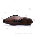 Sapatos de couro masculinos com cordões para uso formal e formal